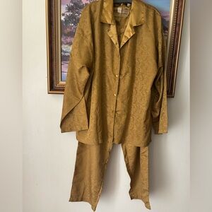 Night Essence Gold Satin Pajama Set.